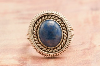 Artie Yellowhorse Genuine Denim Lapis Sterling Silver Ring